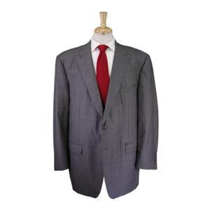 Samuelsohn Recent Solid Gray Super 110's Wool 2-Btn Suit 48L
